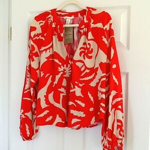 H&M Red floral blouse- brand new with tags